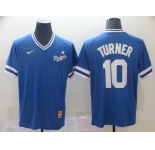 Men's Nike Los Angeles Dodgers #10 Justin Turner  Blue M&N MLB Jersey