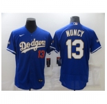Men's Nike Los Angeles Dodgers #13 Max Muncy Blue Gold Elite Jersey