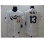 Men's Nike Los Angeles Dodgers #13 Max Muncy White Elite Series Champions Authentic Jersey