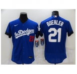 Men's Nike Los Angeles Dodgers #21 Walker Buehler Blue Elite City Player Jersey