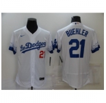 Men's Nike Los Angeles Dodgers #21 Walker Buehler White Elite City Player Jersey