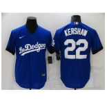 Men's Nike Los Angeles Dodgers #22 Clayton Kershaw Blue Game City Player Jersey