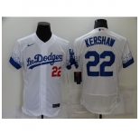 Men's Nike Los Angeles Dodgers #22 Clayton Kershaw White Elite City Player Jersey