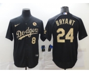 Men's Nike Los Angeles Dodgers #24 Kobe Bryant Black Fashion Edition Baseball Jersey