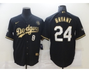 Men's Nike Los Angeles Dodgers #24 Kobe Bryant Black-White Champions Authentic Jersey