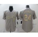 Men's Nike Los Angeles Dodgers #24 Kobe Bryant Grey Fashion Edition Baseball Jersey