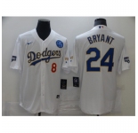 Men's Nike Los Angeles Dodgers #24 Kobe Bryant White Champions Authentic Jersey