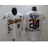 Men's Nike Los Angeles Dodgers #24 Kobe Bryant White Portrait Baseball Jersey