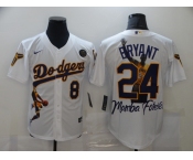 Men's Nike Los Angeles Dodgers #24 Kobe Bryant White Portrait Baseball Jersey
