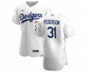 Men's Nike Los Angeles Dodgers #31 Joc Pederson White Home 2020 Authentic Player Baseball Jersey