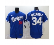 Men's Nike Los Angeles Dodgers #34 Fernando Valenzuela Blue Authentic Jersey
