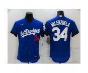 Men's Nike Los Angeles Dodgers #34 Fernando Valenzuela Blue Elite City Player Jersey