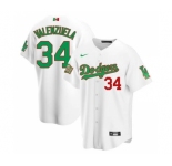 Men's Nike Los Angeles Dodgers #34 Fernando Valenzuela Mexico White Stitched Baseball Jersey