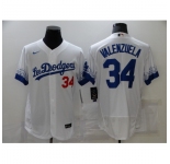 Men's Nike Los Angeles Dodgers #34 Fernando Valenzuela White Elite City Player Jersey