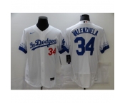 Men's Nike Los Angeles Dodgers #34 Fernando Valenzuela White Elite City Player Jersey
