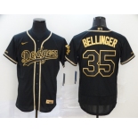Men's Nike Los Angeles Dodgers #35 Cody Bellinger Black Gold Authentic Jersey