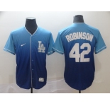 Men's Nike Los Angeles Dodgers #42 Jackie Robinson Blue Drift Fashion MLB Jersey