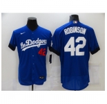 Men's Nike Los Angeles Dodgers #42 Jackie Robinson Blue Elite City Player Jersey