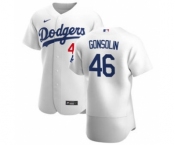 Men's Nike Los Angeles Dodgers #46 Tony Gonsolin White Home 2020 Authentic Player Baseball Jersey