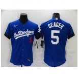 Men's Nike Los Angeles Dodgers #5 Corey Seager Blue Elite City Player Jersey