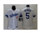 Men's Nike Los Angeles Dodgers #5 Corey Seager White Elite City Player Jersey
