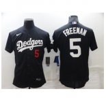 Men's Nike Los Angeles Dodgers #5 Freddie Freeman Black Jersey
