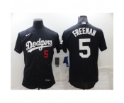 Men's Nike Los Angeles Dodgers #5 Freddie Freeman Black Jersey