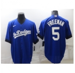 Men's Nike Los Angeles Dodgers #5 Freddie Freeman Blue City Player Jersey