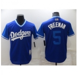 Men's Nike Los Angeles Dodgers #5 Freddie Freeman Blue Jersey