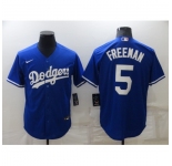 Men's Nike Los Angeles Dodgers #5 Freddie Freeman Blue Stitched Baseball Jersey