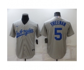 Men's Nike Los Angeles Dodgers #5 Freddie Freeman Gray Jersey