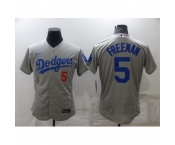 Men's Nike Los Angeles Dodgers #5 Freddie Freeman Gray Stitched Baseball Jersey