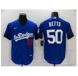 Men's Nike Los Angeles Dodgers #50 Mookie Betts Blue Game City Player Jersey