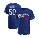 Men's Nike Los Angeles Dodgers #50 Mookie Betts Royal 2020 Alternate Official Authentic Player Baseball Jersey