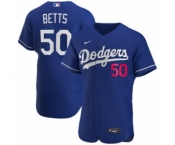Men's Nike Los Angeles Dodgers #50 Mookie Betts Royal 2020 Alternate Official Authentic Player Baseball Jersey