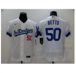 Men's Nike Los Angeles Dodgers #50 Mookie Betts White Elite City Player Jersey