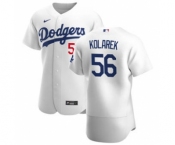 Men's Nike Los Angeles Dodgers #56 Adam Kolarek White Home 2020 Authentic Player Baseball Jersey