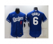Men's Nike Los Angeles Dodgers #6 Trea Turner Blue Elite Jersey