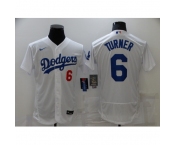 Men's Nike Los Angeles Dodgers #6 Trea Turner White Elite Jersey