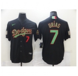 Men's Nike Los Angeles Dodgers #7 Julio Urias Black 2020 World Series Authentic Jersey