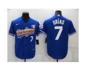 Men's Nike Los Angeles Dodgers #7 Julio Urias Blue Authentic Jersey