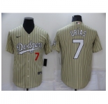 Men's Nike Los Angeles Dodgers #7 Julio Urias Camo Stripes Authentic Jersey