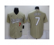 Men's Nike Los Angeles Dodgers #7 Julio Urias Camo Stripes Authentic Jersey