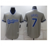 Men's Nike Los Angeles Dodgers #7 Julio Urias Gray Throwback Jersey