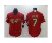 Men's Nike Los Angeles Dodgers #7 Julio Urias Red Gold Authentic Jersey
