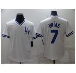 Men's Nike Los Angeles Dodgers #7 Julio Urias White Throwback Jersey