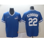 Men's Nike Majestic Los Angeles Dodgers #22 Clayton Kershaw Blue M&N MLB Jersey