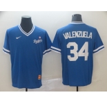 Men's Nike Majestic Los Angeles Dodgers #34 Fernando Valenzuela  Blue M&N MLB Jersey