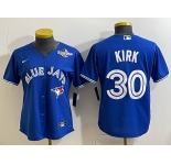 Men's Toronto Blue Jays #30 Alejandro Kirk Royal 2025 World Series Cool Base Stitched Baseball Jersey