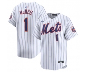 Men's New York Mets #1 Jeff McNeil White 2024 Home Limited Stitched Baseball Jersey